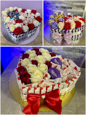 Buchete trandafiri sapun sau satin   Aranjamente florale  Aranjament dulce 