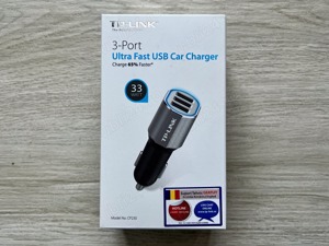 TP-LINK CP230 - Incarcator auto 33W cu 3 porturi USB incarcare rapida