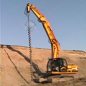 Foreza cu snec elicoidal produs Digga-M3, echipament pentru forat gropi, atasament pentru excavator - imagine 4