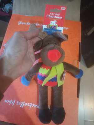 Ren Craciun Moose Plush 8  Fall Scarecrow Patches Stuffed Animal