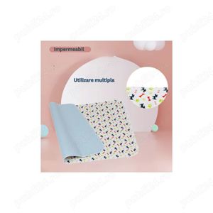 Pled absorbant impermeabil, aleza lavabila, tampa reutilizabila pentru animale de companie 80x90 cm - imagine 2