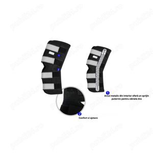 Set 2 Genunchiere Ortopedice, orteze pentru Caini - Neopren Anti-inflamatorii, 4 puncte de fixare - imagine 2