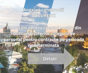 Sef santier Bucuresti (Inginer CCIA  CFDP) Inginer ofertare Bucuresti . Meseriasi calificati 