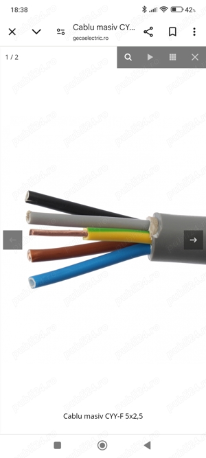 Cablu cupru plin CYY-F 5x2.5 , disponibil 300m