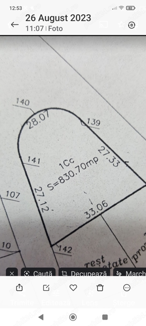 teren de vanzare 830 mp 