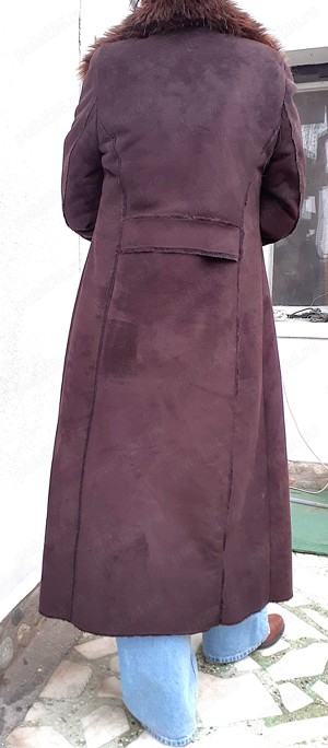 Cojoc blăniță sintetică femei M palton haină blană damă - imagine 3