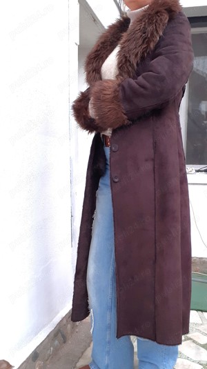 Cojoc blăniță sintetică femei M palton haină blană damă - imagine 2