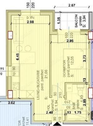 cv 70 Zona Granicerilor, 2 camere , etaj I + loc parcare  - imagine 8