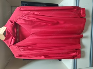 bluza rosie din matase satinata- 48- 52 noua - imagine 3