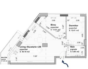 Apartament de vanzare, cu 3 camere, 65 mp + balcon, zona Tractorul  - imagine 6 Apartament de vanzare, cu 3 camere, 65 mp + balcon, zona Tractorul  - imagine 6