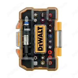 Set 31 biti + adaptor Dewalt DT7969, 25 mm lungime, carcasa cu prindere pe curea