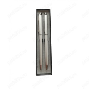 Set 2 buc, stylus de precizie 2 in 1 cu pix incorporat, in cutie din plastic, argintii - imagine 2