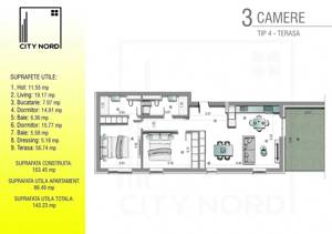 Penthouse 3 camere - 143 mp utili - CITY NORD 1 Decembrie - imagine 8