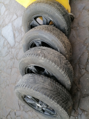 Vând  4 jante aliaj 5x114,3 r16 originale Hyundai cu cauciucuri m&s 215 70 r16  - imagine 2