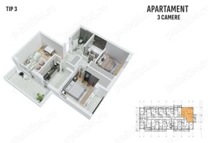 Apartament 3 camere decomandat 79.1mp | Etaj 2 | Bloc Nou | Metrou Berceni - imagine 2