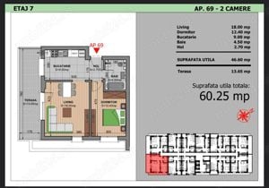 [Bulevardul Metalurgiei ]Apartament 2 camere decomandat + Terasă 60.25mp utili - imagine 2