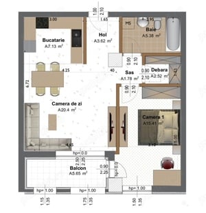 AA 1116 De închiriat apartament cu 2 camere în Tg Mureș - Tudor - imagine 6