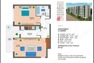 Apartament 2 Camere | 65.08 mp | Metrou Apărătorii Patriei - imagine 2