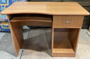 Birou solid cu glisiera si spatii de depozitare; Blat 112x62 cm