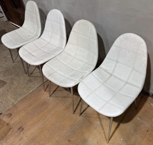 4 buc Scaun Confortabil cu cadru metalic; Scaune pentru retapitare