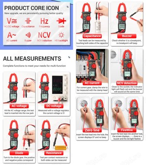 Multimetru cu clampmetru Aneng 2 modele - imagine 2
