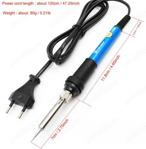 Ciocan de lipit 60W cu temperatura reglabila + accesorii - imagine 3