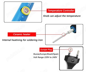 Ciocan de lipit 60W cu temperatura reglabila + accesorii - imagine 4