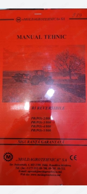 Vând plug reversibil NOU cu 3 trupițe Moldagrotehnica  - imagine 3