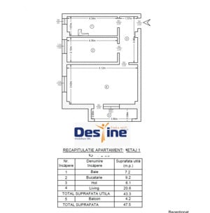 Bucium-Visan - Apartament 1 cameră decomandat 47,5mp  - imagine 2