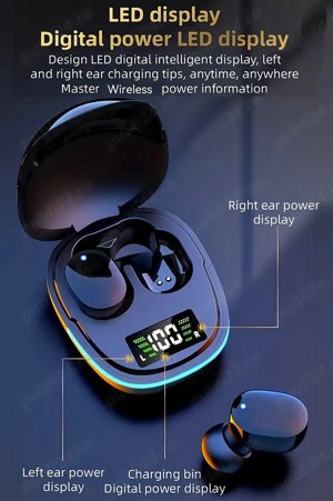 Casti In-Ear Bluetooth cu Control Tactil și Display LED - imagine 3