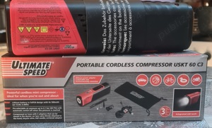 Compresor portabil NOU 4.1 bari cu acumulator & laternă LED integrată