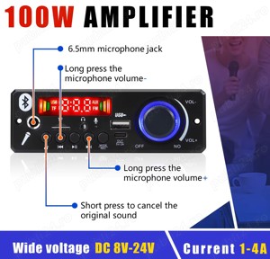 Modul decodor Bluetooth cu telecomanda, amplificare clasa D 2x50W