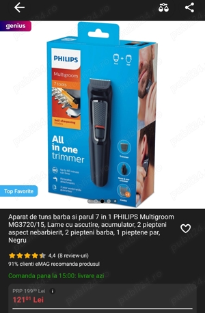 Aparat de tuns barba si parul 7 in 1 PHILIPS Multigroom MG3720 - imagine 5