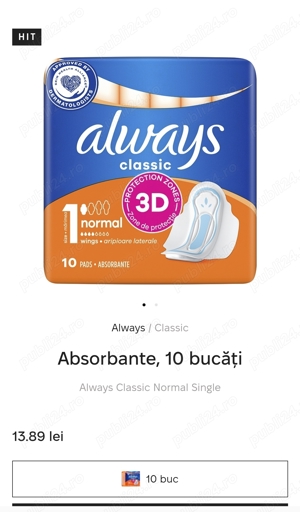 Absorbante,  Always Classic Normal Single 3D - imagine 2