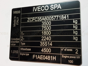 Plăci timbru gravate si placute identificare pentru mașini si utilaje