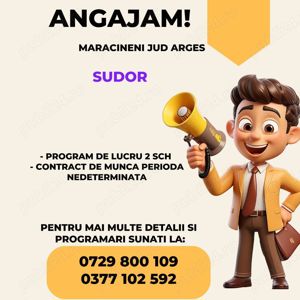 Angajam Sudor  Maracineni, Jud Arges - 2 sch