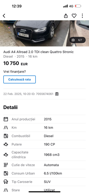 Vând o mașină Audi A4 și un teren la Câmpineanca