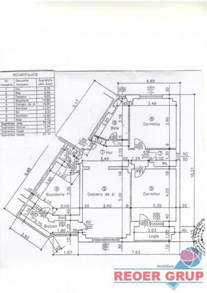 CANTACUZINO  3 cam. 2/4 ,1A, 83,3 mp utili , renovat - 113000 euro