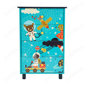 Vand Comoda copii, 70x43x30 cm, 4 sertare, Explorator Univers, NOU, 249 Lei  - imagine 2