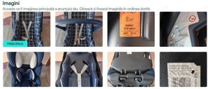 Vand scoica si scaun, pt transport cu autoturismul, stare foarte buna