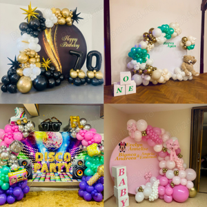 Decorațiuni din baloane pentru nunți, botezuri și zile de naștere