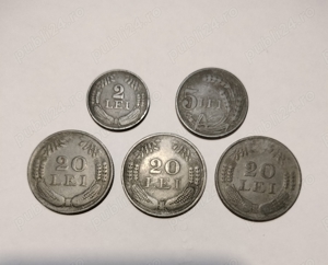 Monede 2 lei 1941; 5 lei 1942; 20 lei 1942, 1943, 1944 Mihai l 