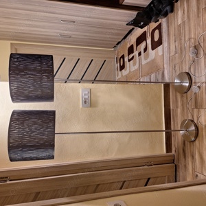 Set 2 lampadare gri, abajur catifea