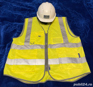 Cască de protecție și vestă reflectorizantă