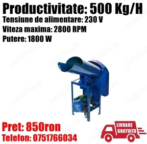 Tocator Electric Moara Tocat Paioase Fan Lucerna 1.8kw 500kg h + LIVRARE GRATUITA