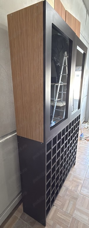 Dulap cu rafturi pentru bauturi; Vitrina cu depozitare pentru sticle - imagine 3