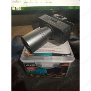 Lanterna frontala led tip laser puternica zoom raza 300metri cu acumulator incarcare usb - imagine 4