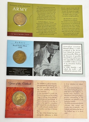 3 monede de 1$ australian comemorative de colectie