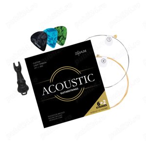 Set corzi chitara acustica 6+2 bonus +3 penele SHAMAN 11-52