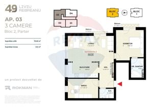 Apartament 2 camere | ROKMAN | Liviu Rebreanu 49 | Zona Coresi - imagine 4